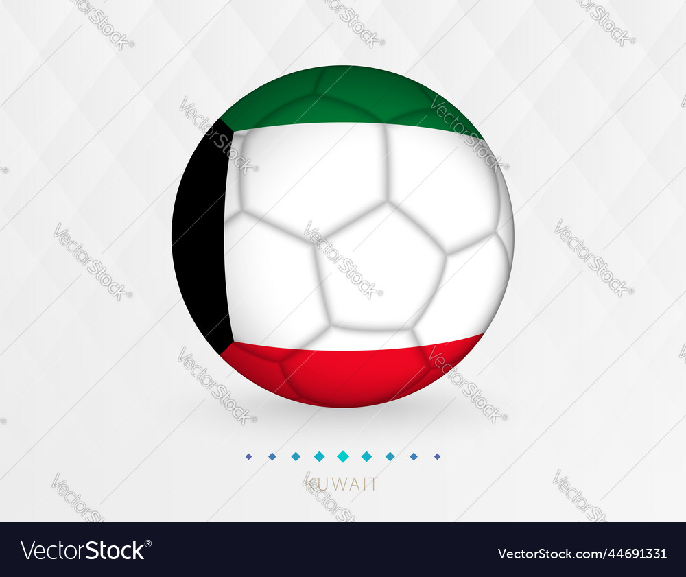 Football ball with kuwait flag pattern soccer Vector Image