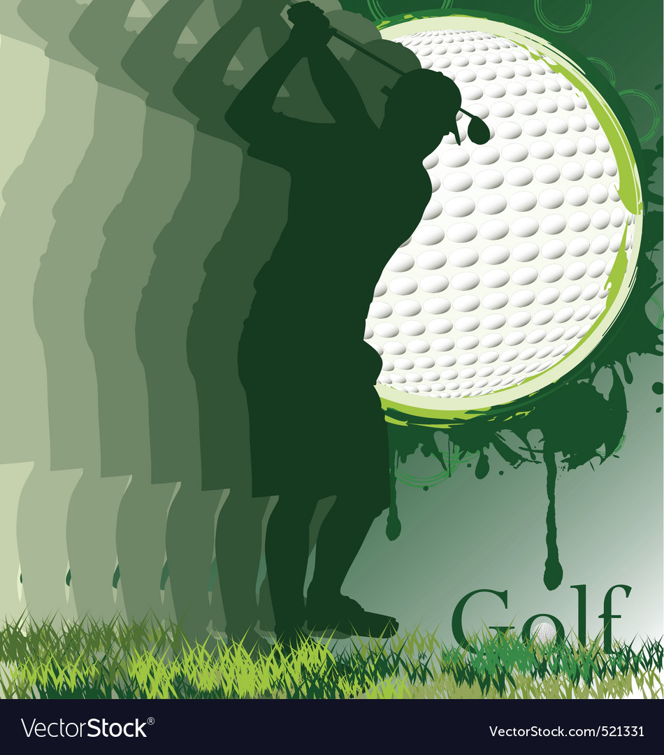 Golf poster with player silhouette Royalty Free Vector Image