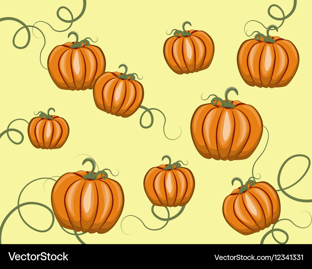 Pumpkins pattern background Royalty Free Vector Image