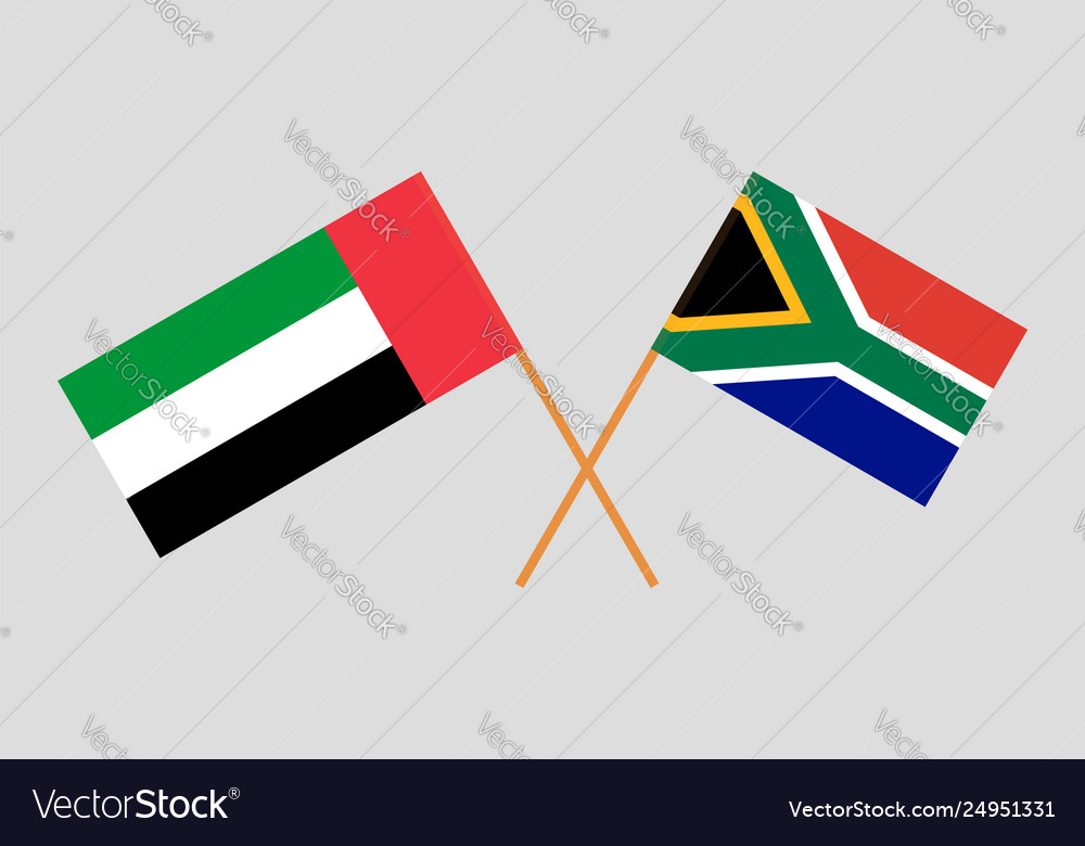 South african and uae flags Royalty Free Vector Image