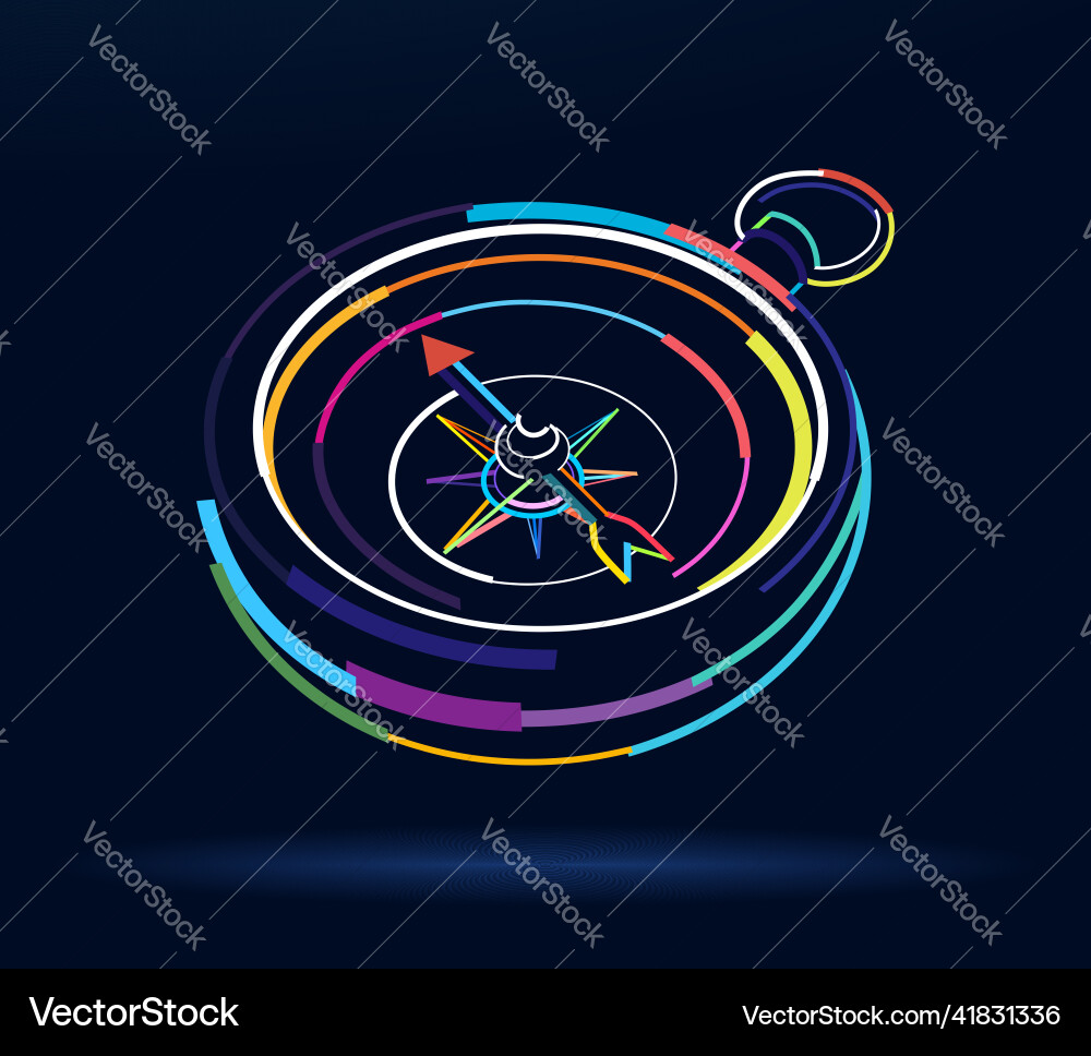 Abstract old vintage compass in retro style from Vector Image