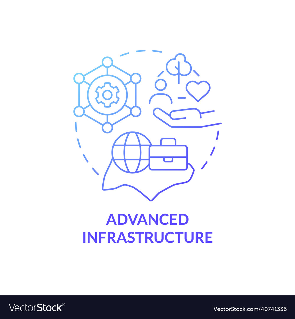 Advanced infrastructure blue gradient concept icon