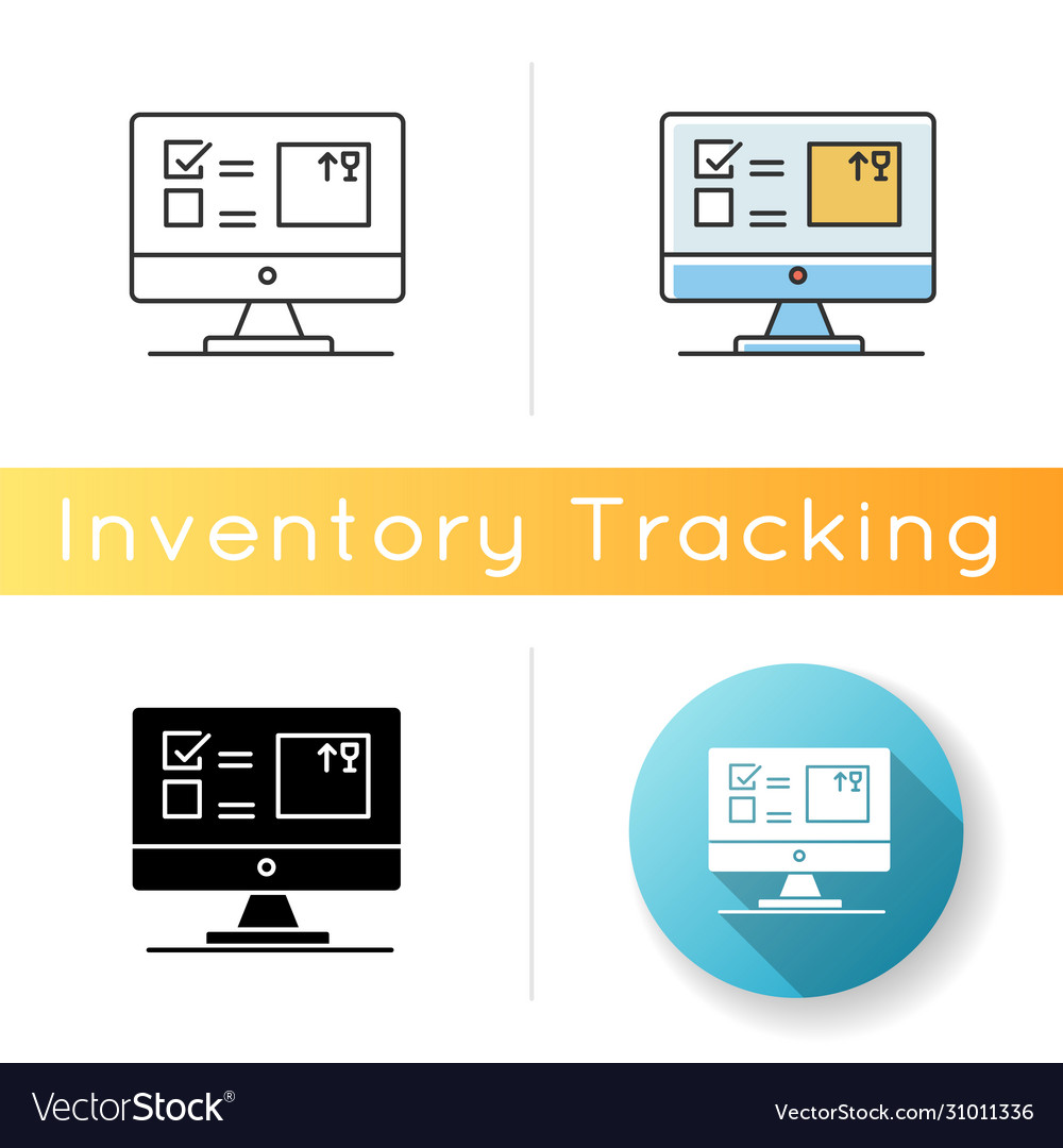 Automated tracking system icon inventory Vector Image