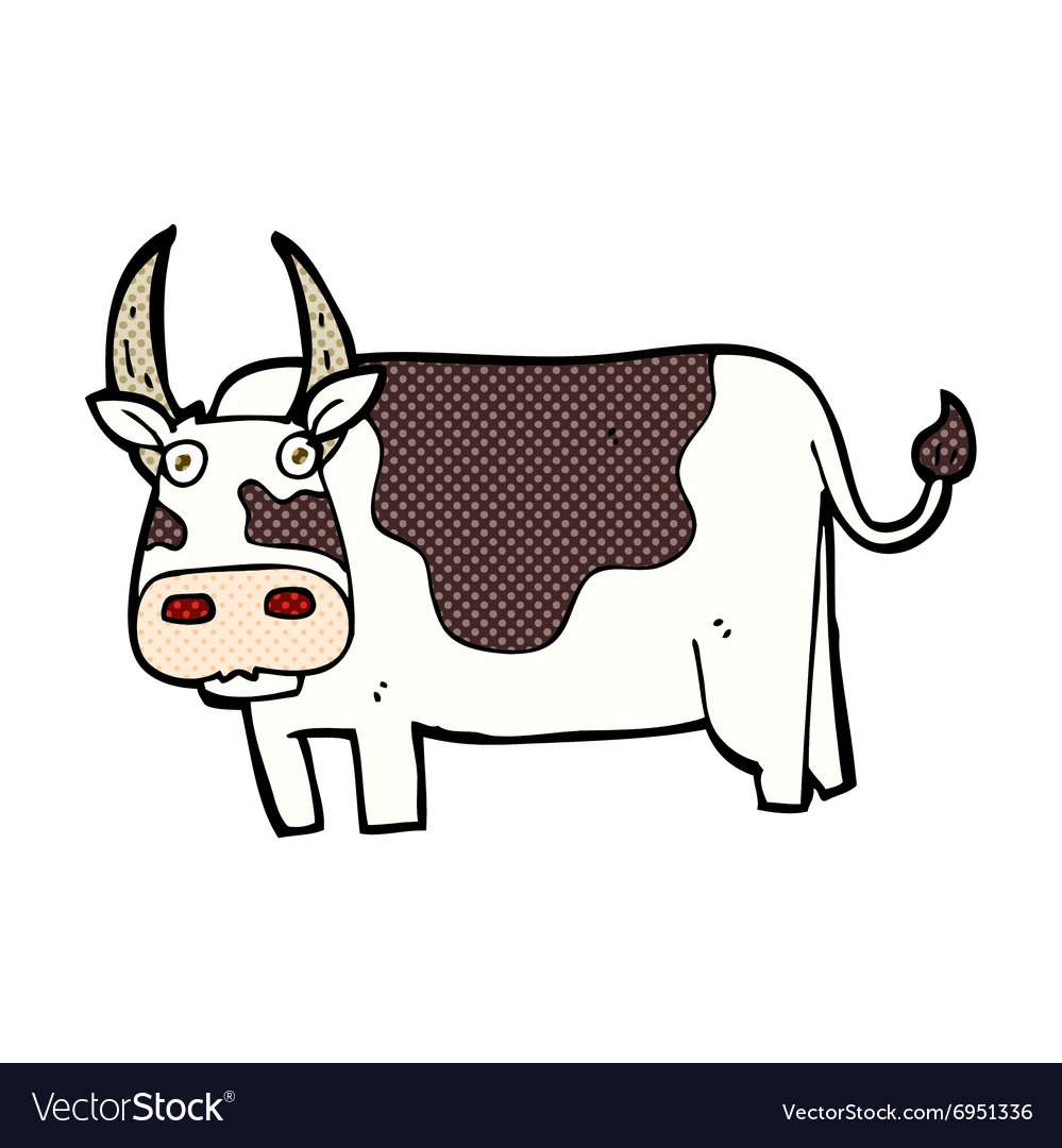 Comic cartoon bull Royalty Free Vector Image - VectorStock