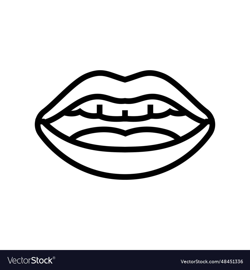 Ee letter mouth animate line icon Royalty Free Vector Image