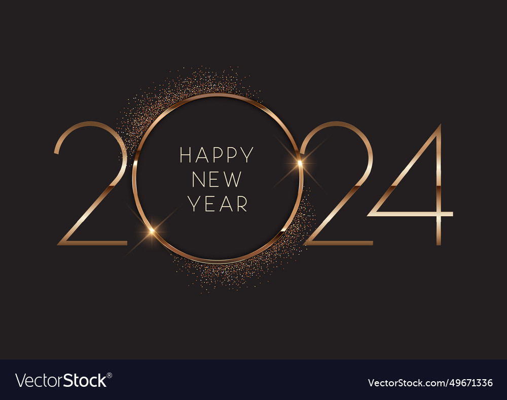 Elegant metallic gold and black happy new year Vector Image