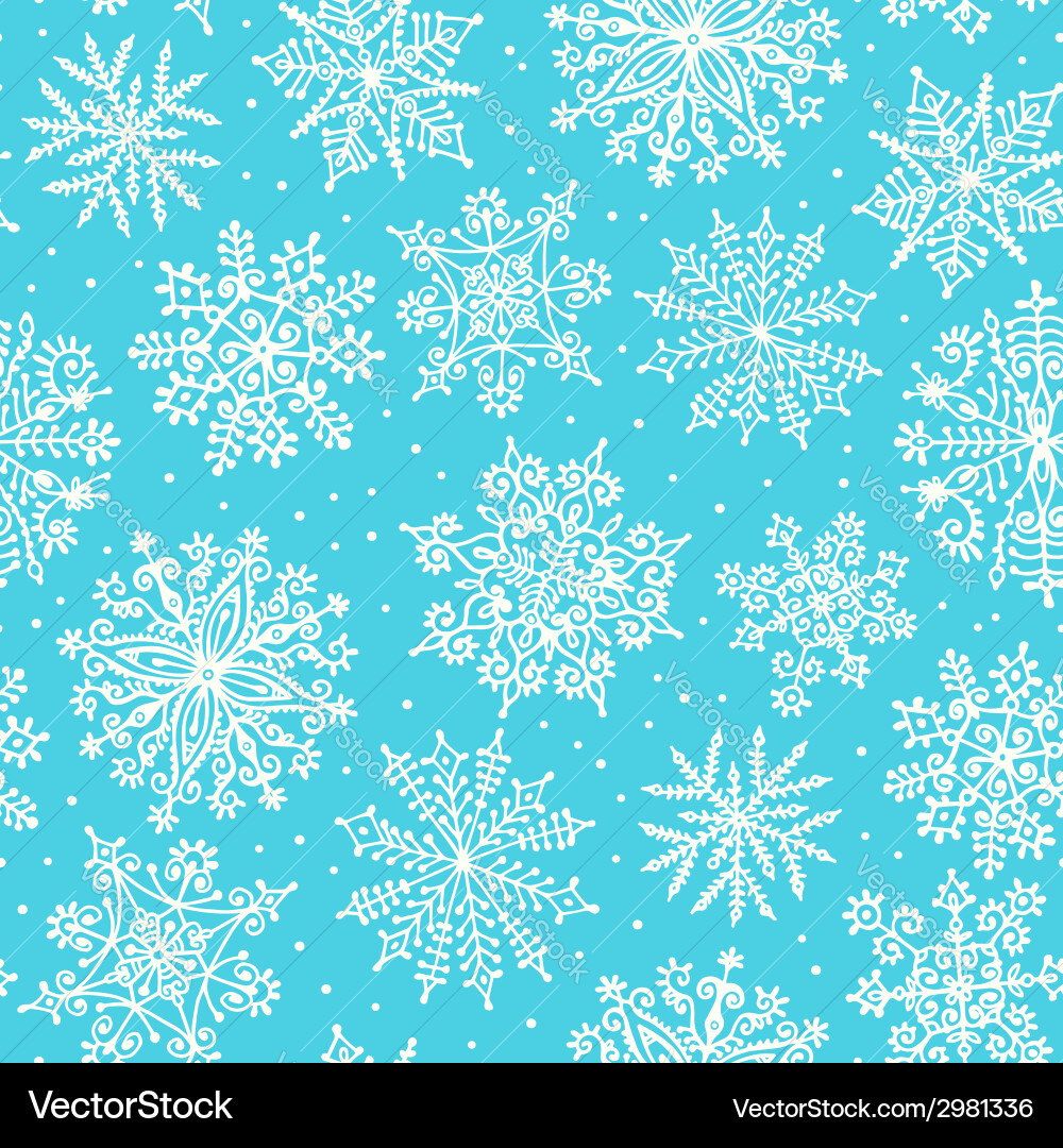 Hand drawn snowflakes seamless pattern Royalty Free Vector