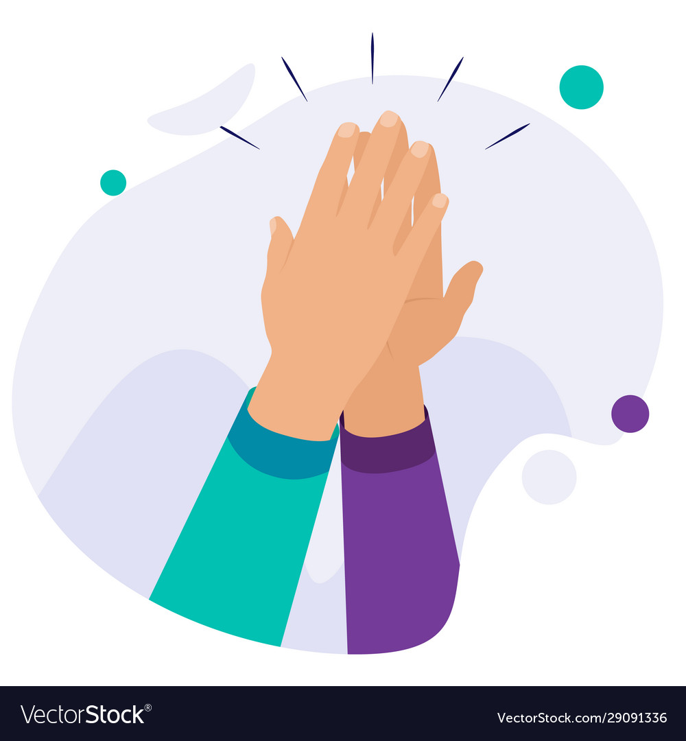 High five concept for success teamwork hands in Vector Image