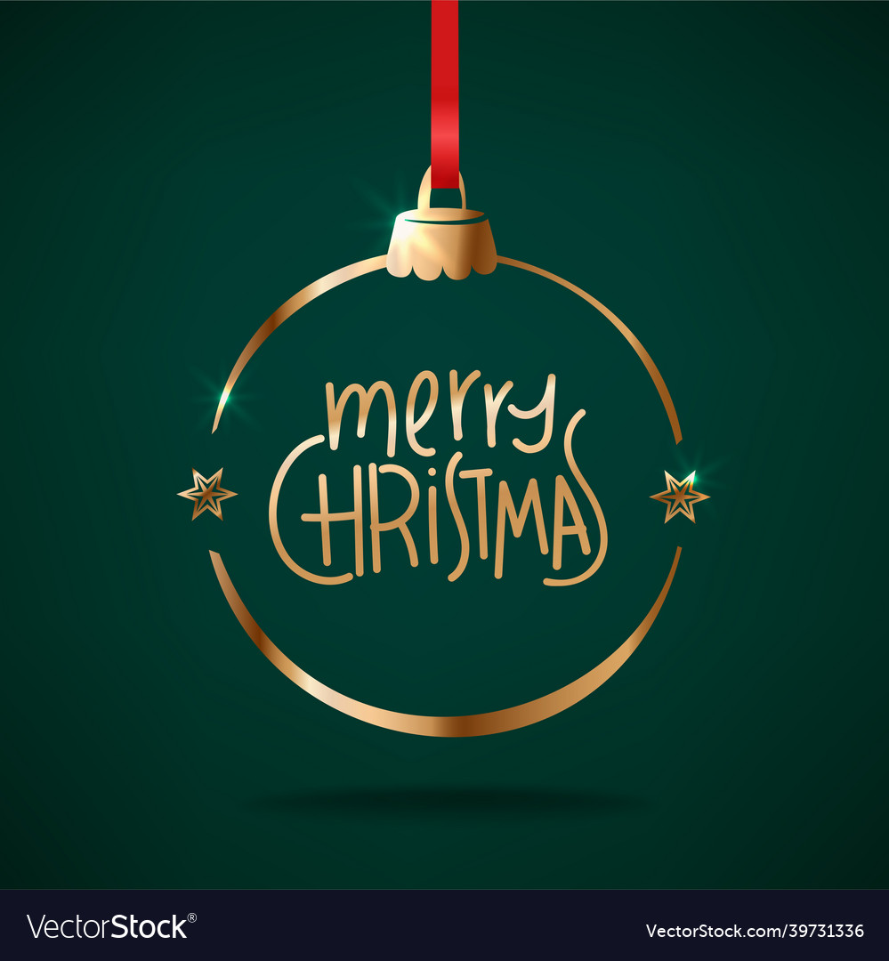 Merry christmas with lettering inscription vector image Merry christmas with lettering inscription