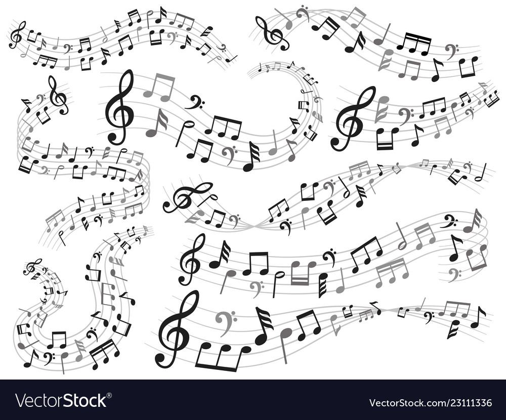 Musical notes music note swirl melody pattern Vector Image