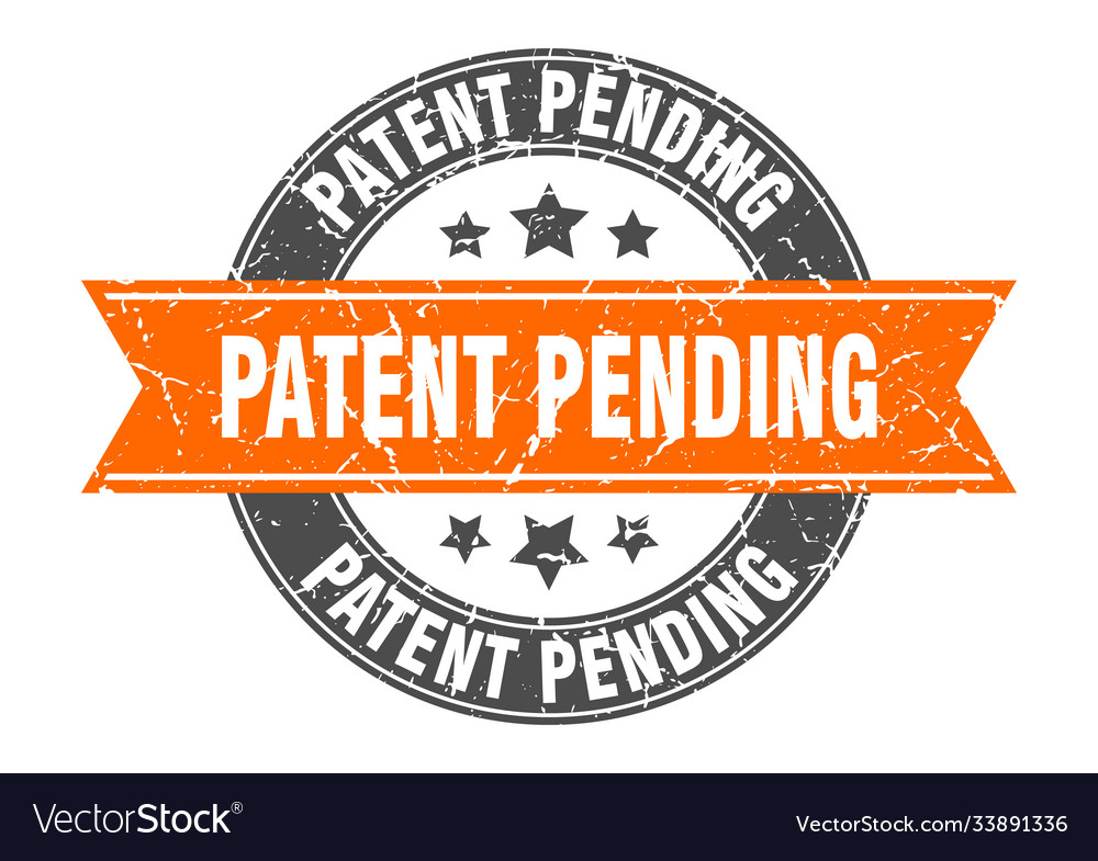 Patent pending round stamp with ribbon label sign Vector Image