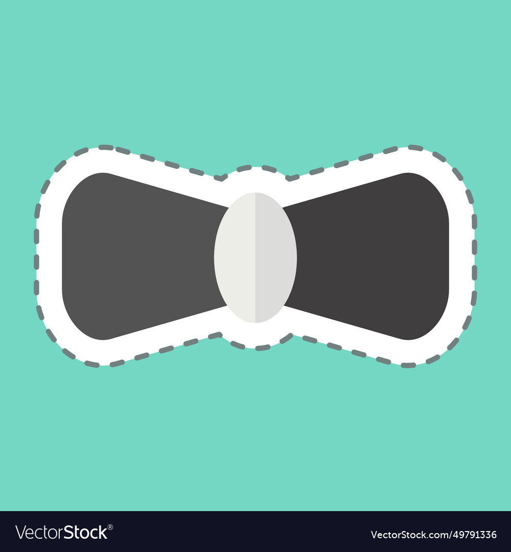 Sticker line cut bow tie related to ireland Vector Image