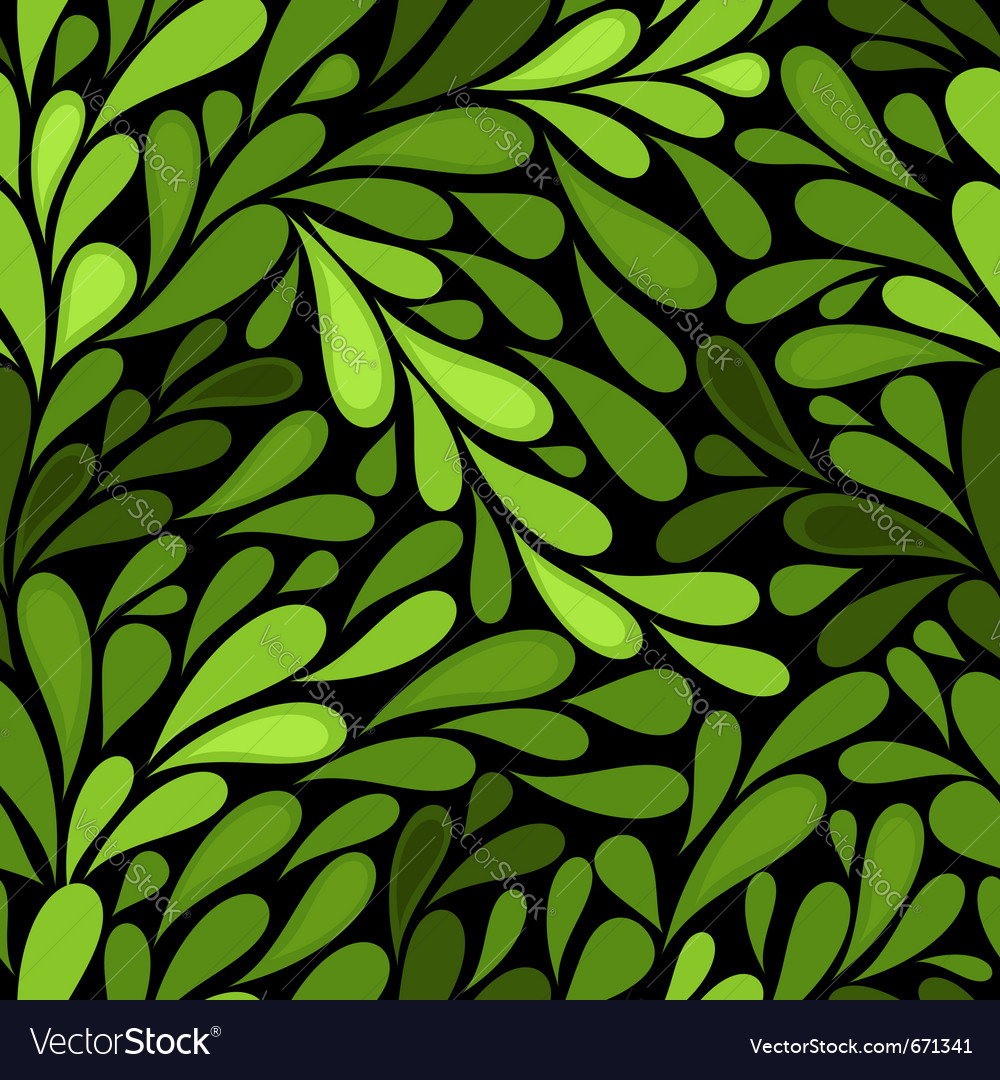 Dark seamless pattern with green leaves Royalty Free Vector