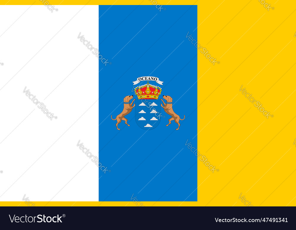 Flag of canary islands Royalty Free Vector Image