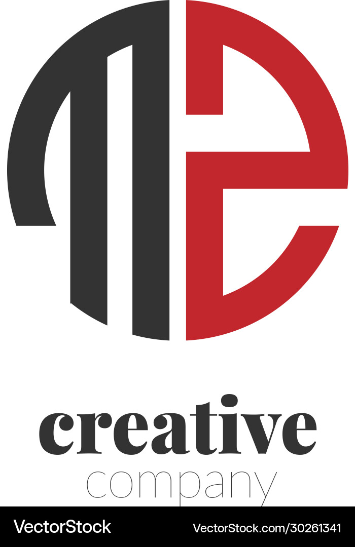 Initial letter mz creative elegant circle logo Vector Image