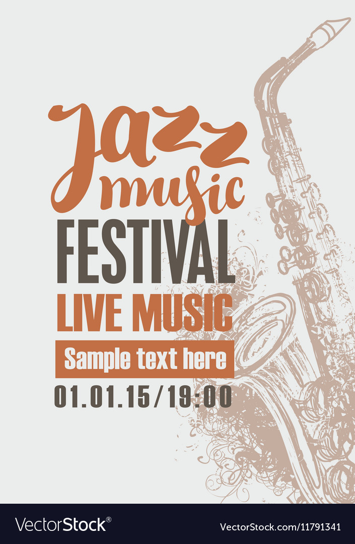 Jazz festival poster Royalty Free Vector Image