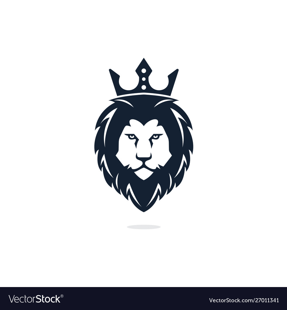 Lion head logo design Royalty Free Vector Image