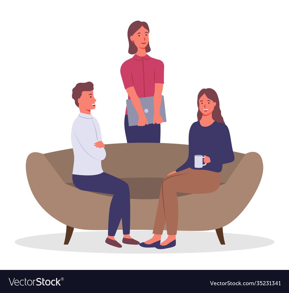 Man and woman at a psychologist s appointment a Vector Image