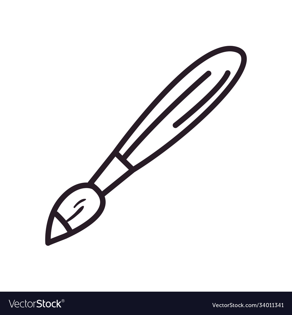 Paint brush line style icon design Royalty Free Vector Image