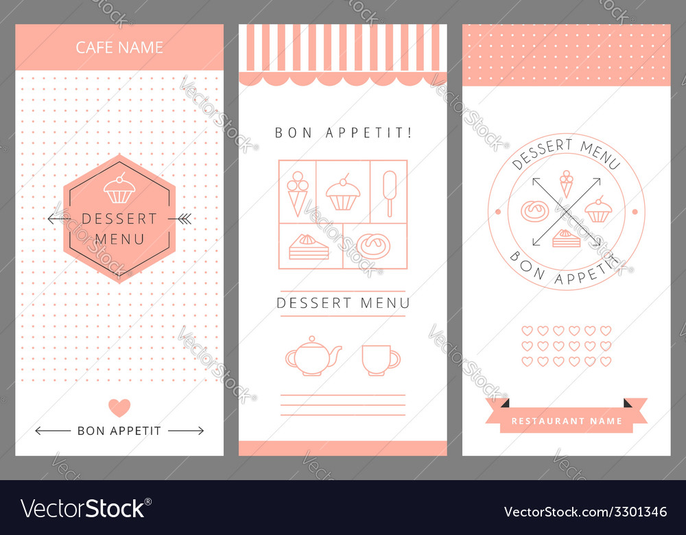 Dessert Menu Card Design Template Royalty Free Vector Image