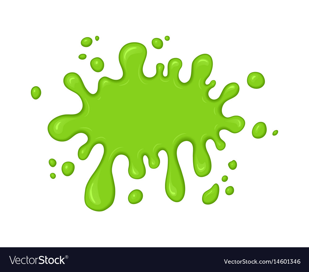 Green slime splash blot Royalty Free Vector Image