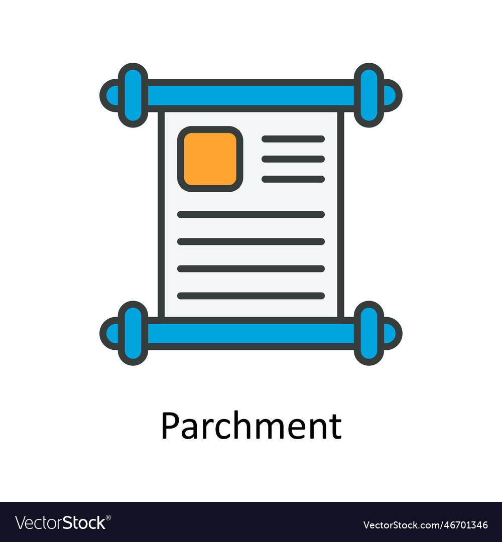 Parchment fill outline icons simple stock Vector Image