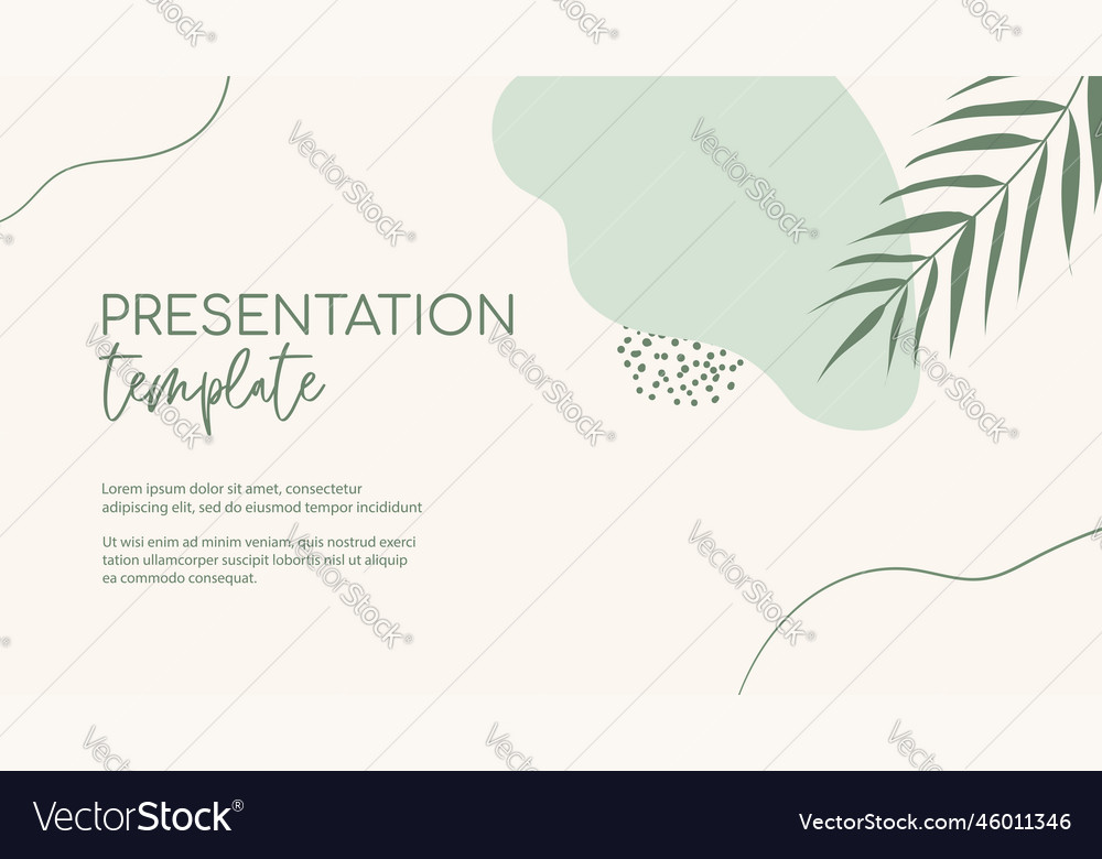 Presentation organic template natural Royalty Free Vector