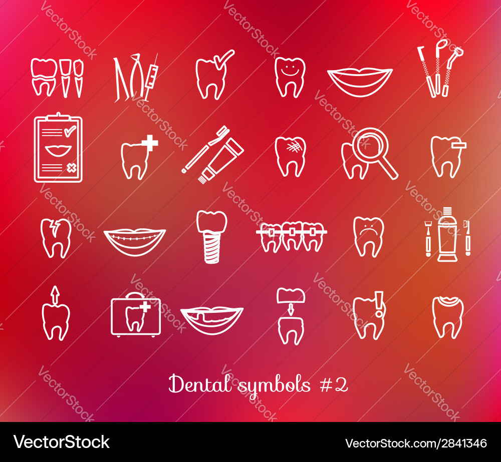 Set of dentistry symbols Royalty Free Vector Image