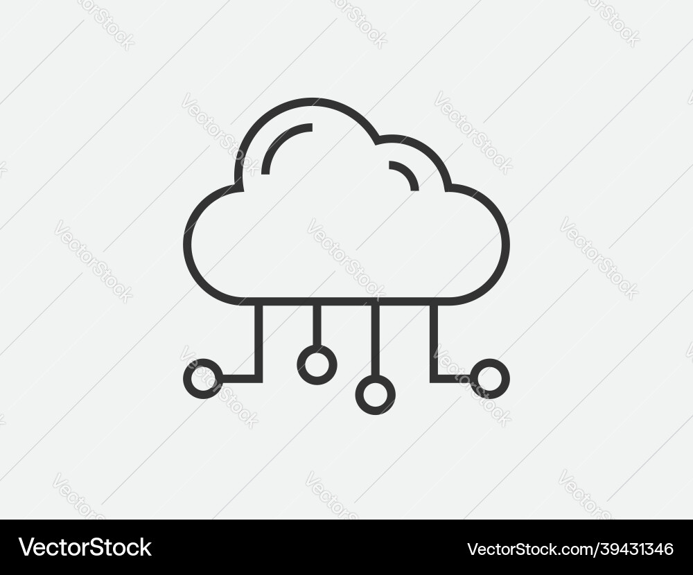 Technology icon cloud computing connection big Vector Image