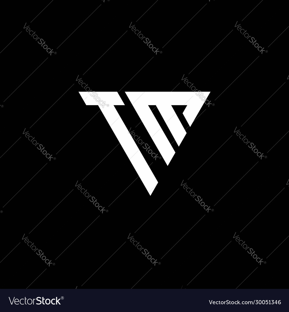 Tm logo letter monogram with triangle shape Vector Image