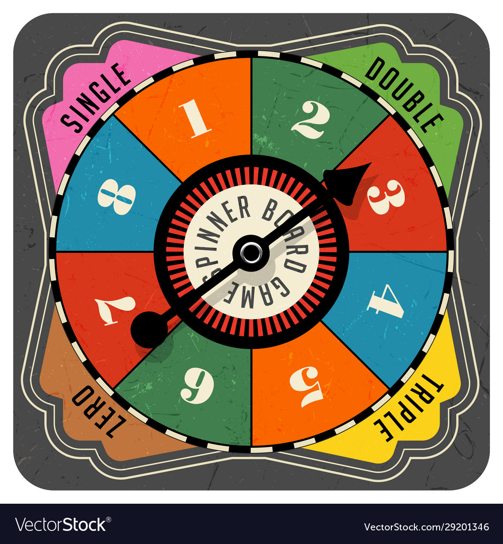 Vintage spinner for board game with spinning arrow