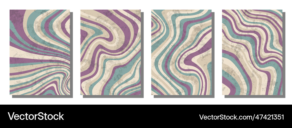 Abstract psychedelic groovy set Royalty Free Vector Image