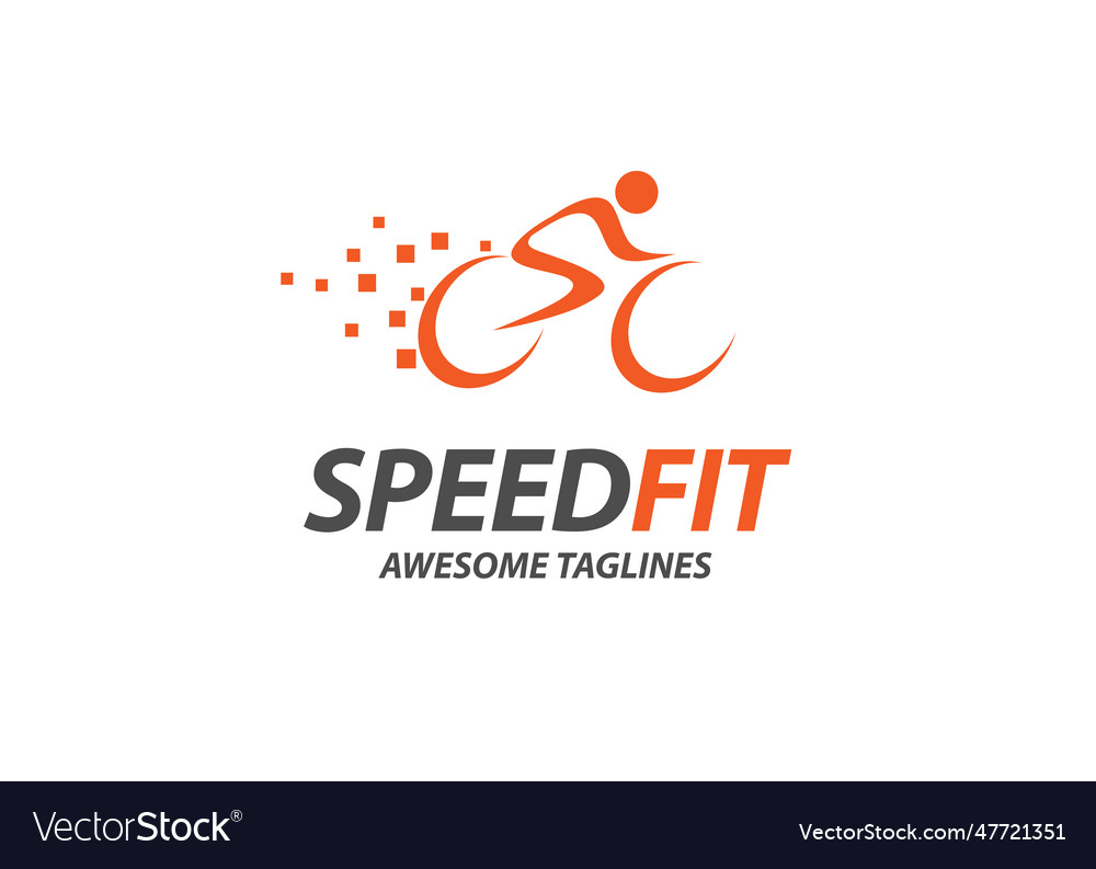 Abstract simple cycling race logo Royalty Free Vector Image