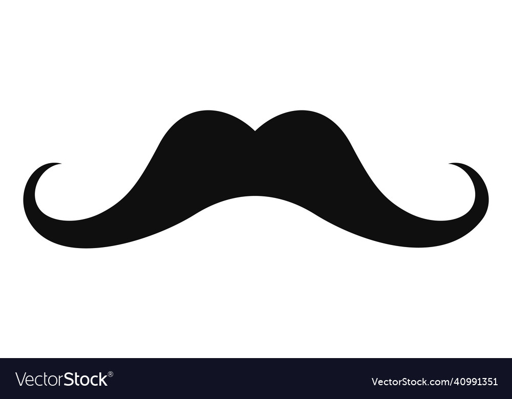 Black moustache icon curly fancy male mustache Vector Image