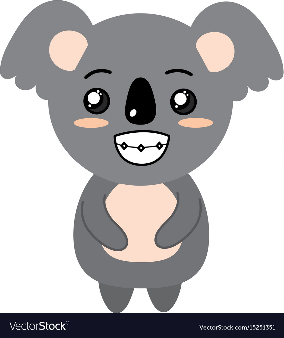 Cute koala wild animal with face expression Vector Image Cute koala wild animal with face expression Vector Image