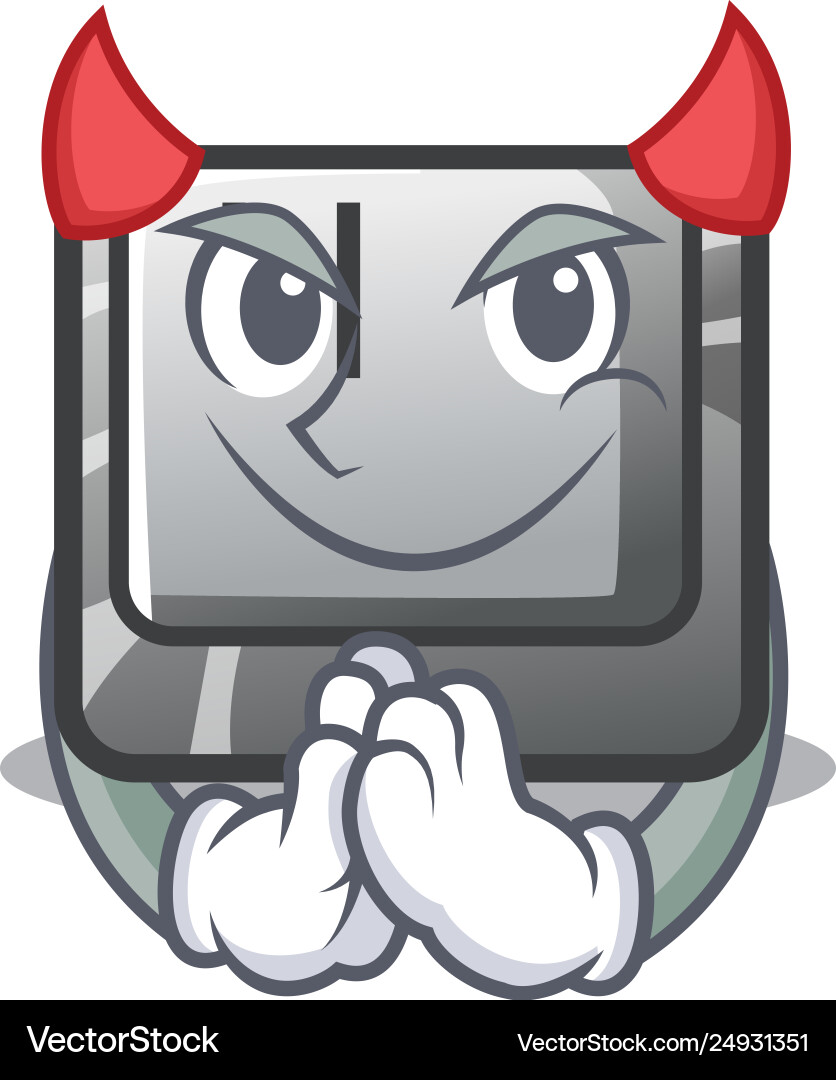 Devil button h isolated with mascot Royalty Free Vector