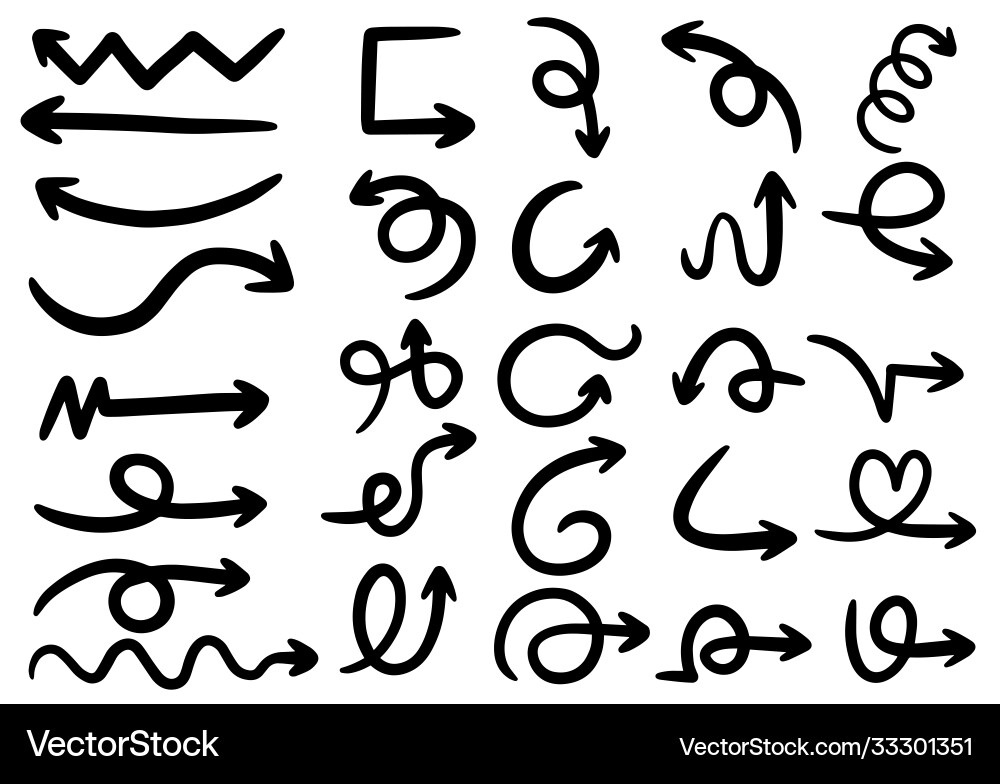 Hand drawn doodle design elements drawn Royalty Free Vector
