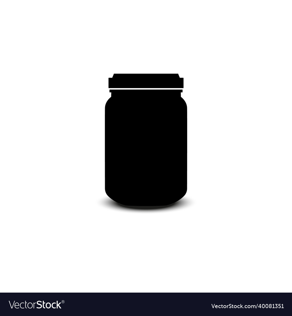 Icon of a jar with a lid is black on a white Vector Image