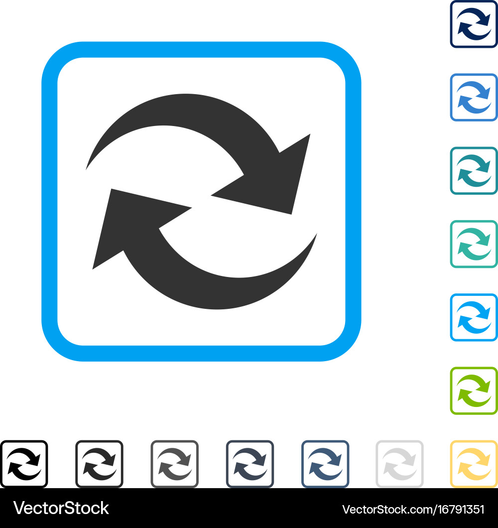 Refresh arrows framed icon Royalty Free Vector Image