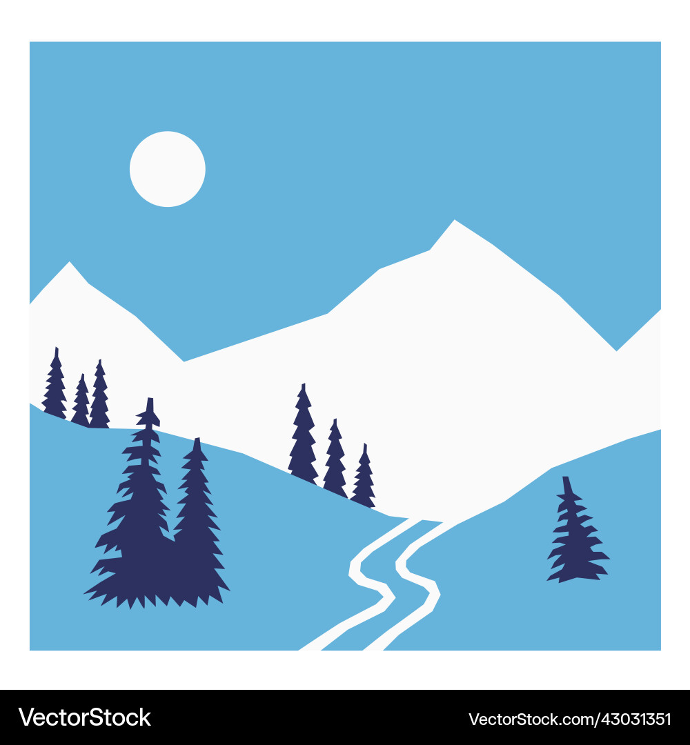 Snow ski composition flat Royalty Free Vector Image