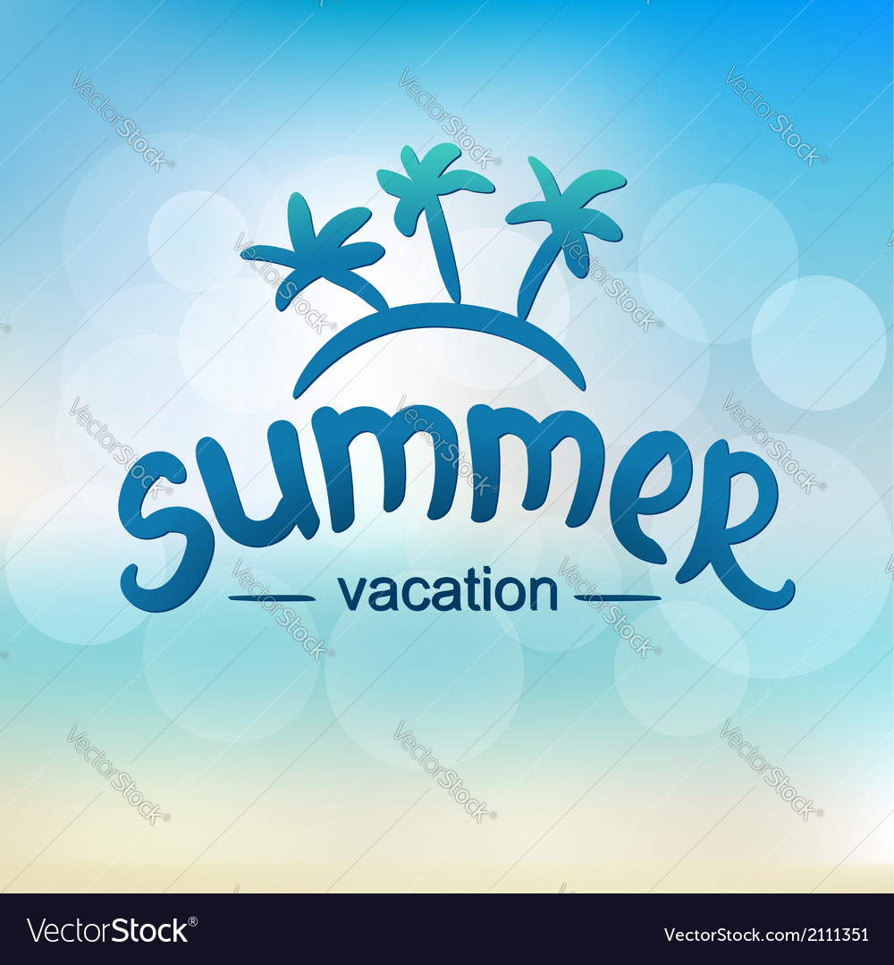 Summer vacation - typographic design Royalty Free Vector