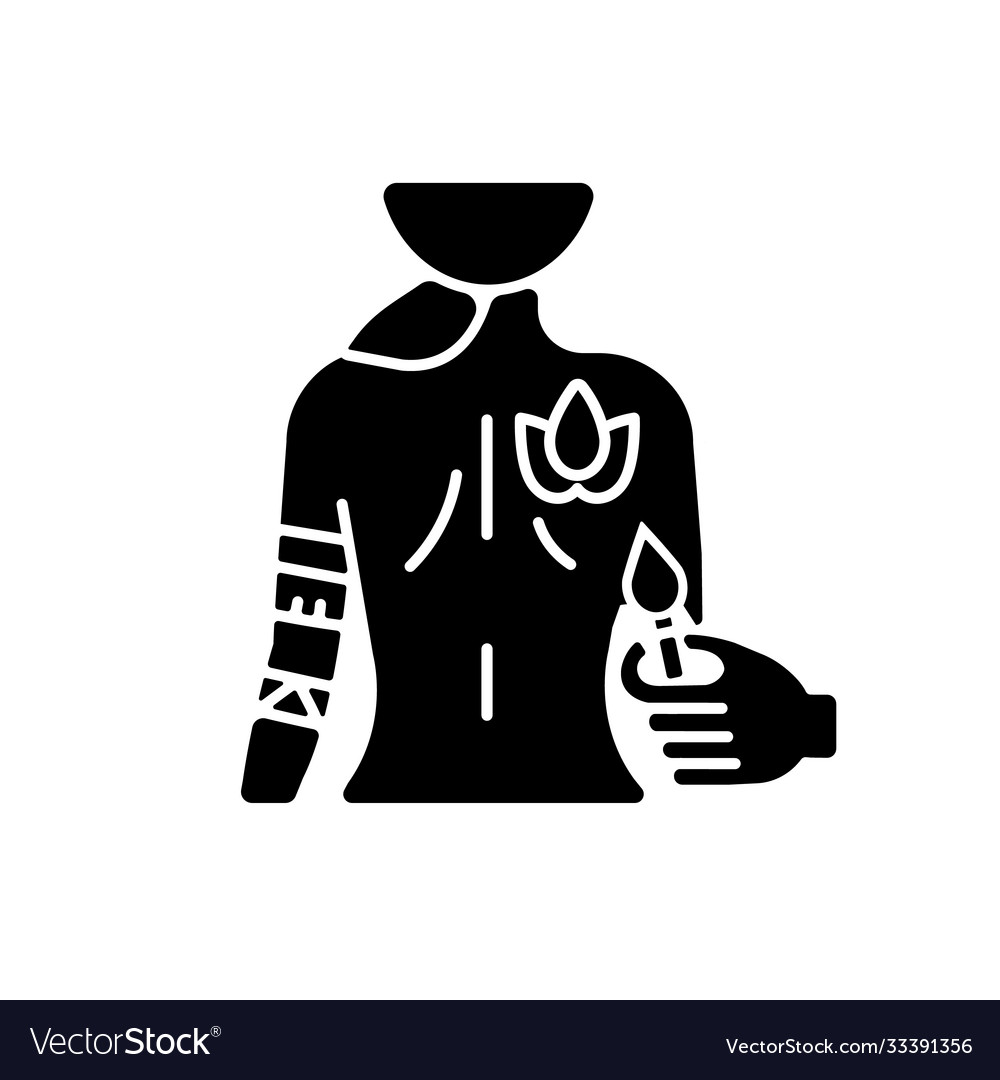 Body Art Black Glyph Icon Royalty Free Vector Image