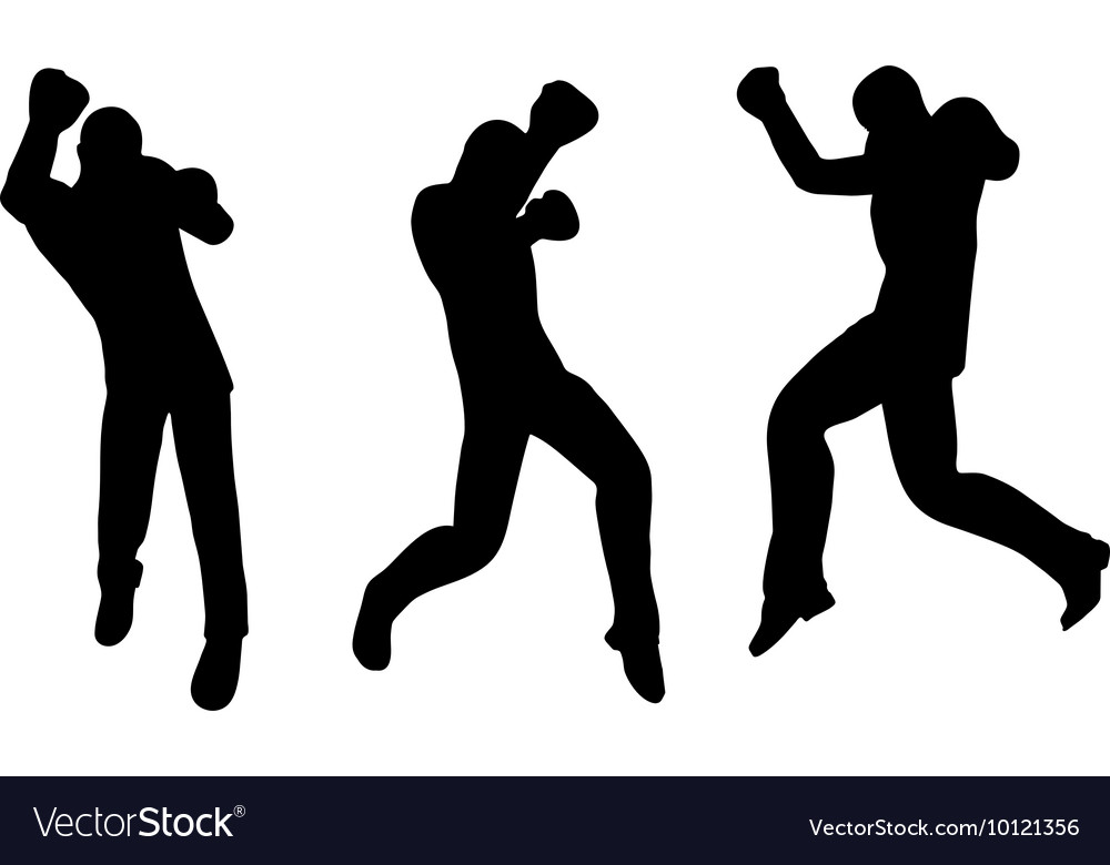 Boxer businessman silhouette Royalty Free Vector Image