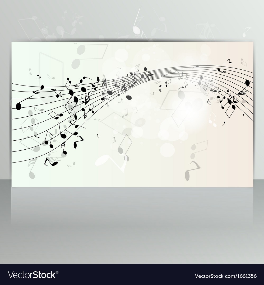 Card with abstract background with music notes Vector Image