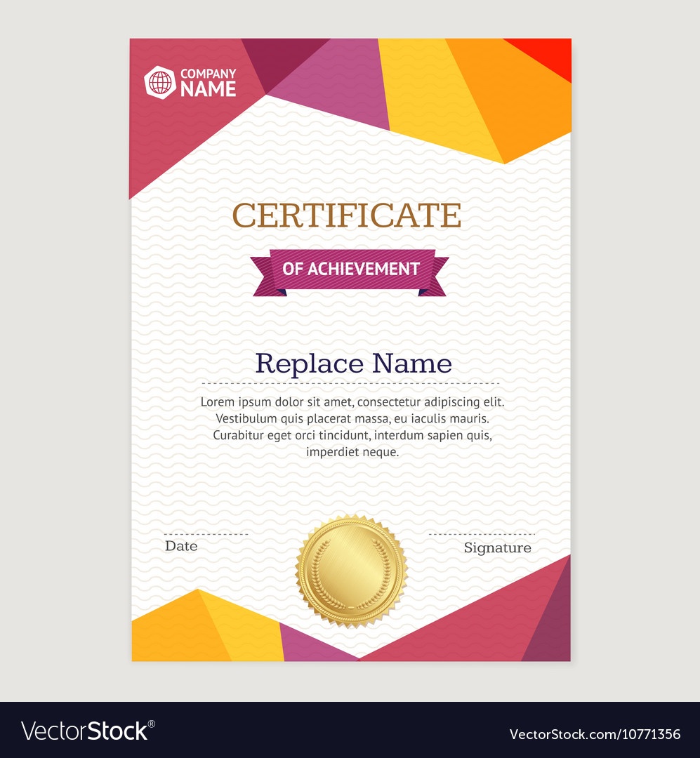 Certificate vertical template Royalty Free Vector Image