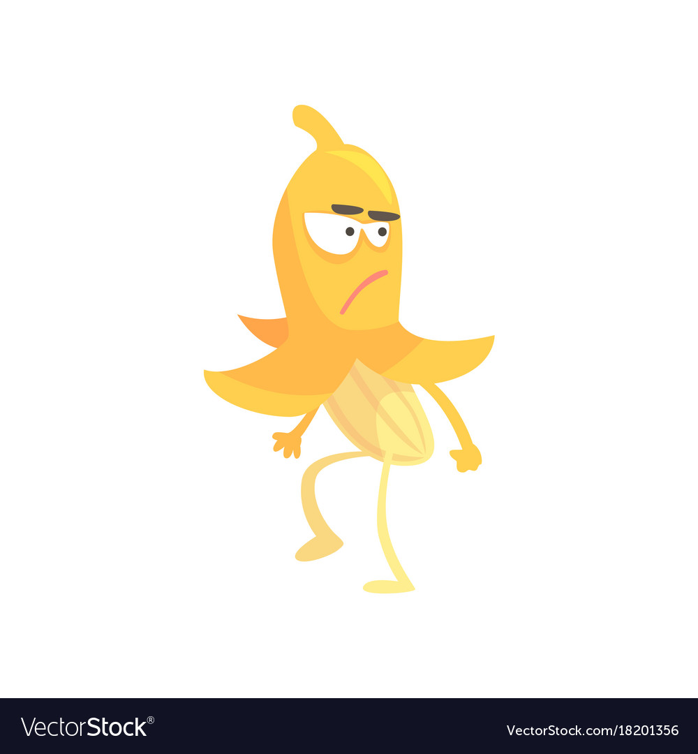 Cute angry banana cartoon funny fruit character Vector Image