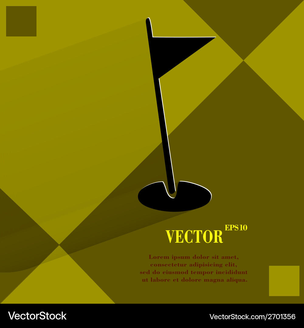 Golf flag flat modern web design Royalty Free Vector Image