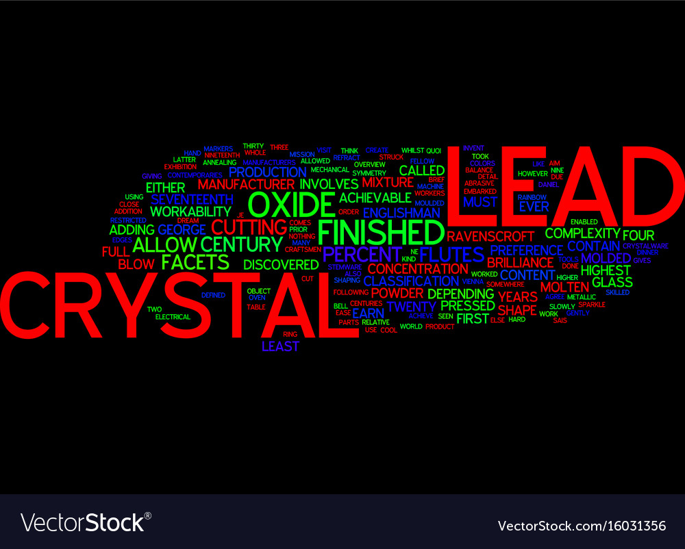 Lead crystal a brief overview text background Vector Image