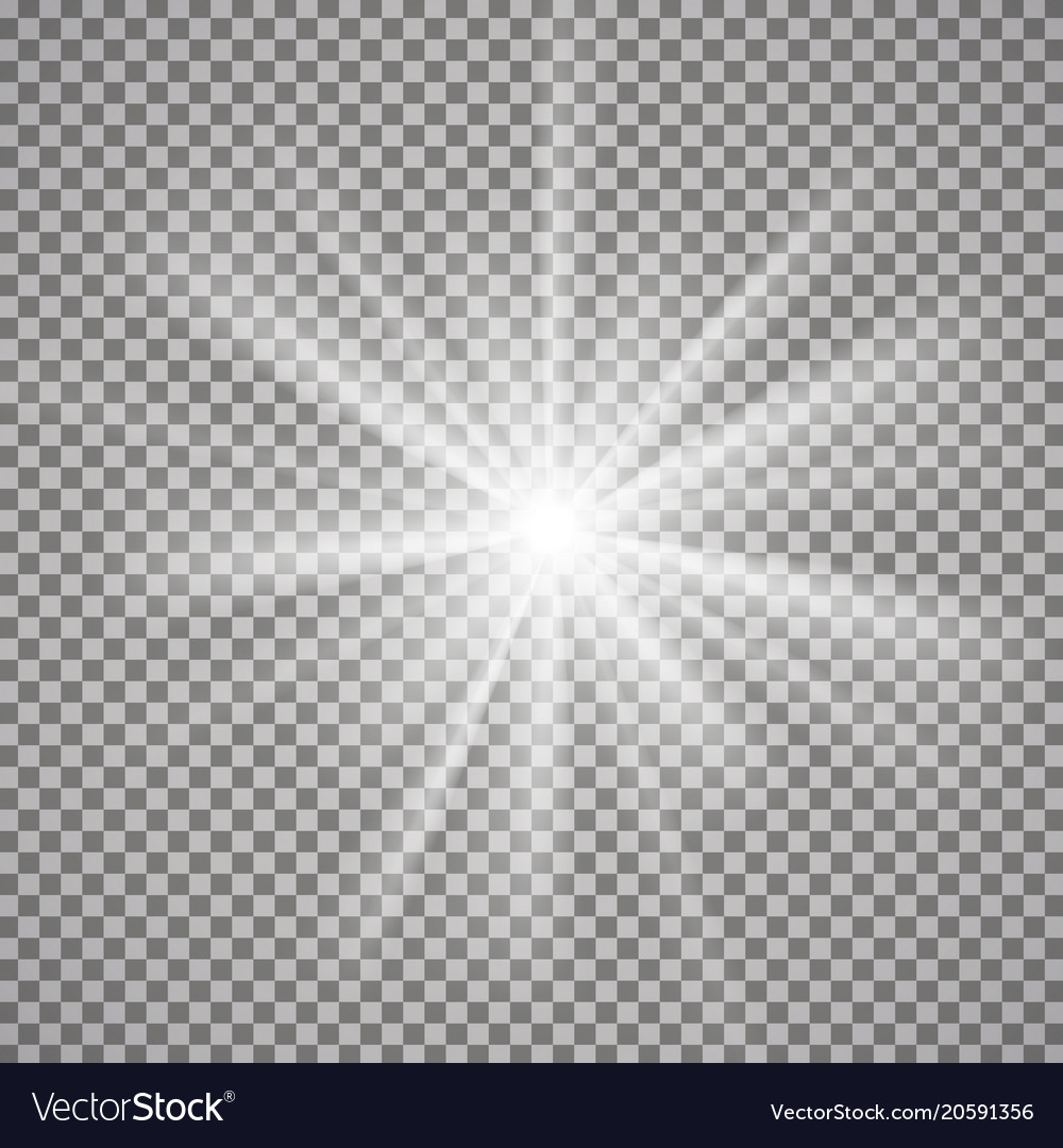 Light effect on transparent background Royalty Free Vector