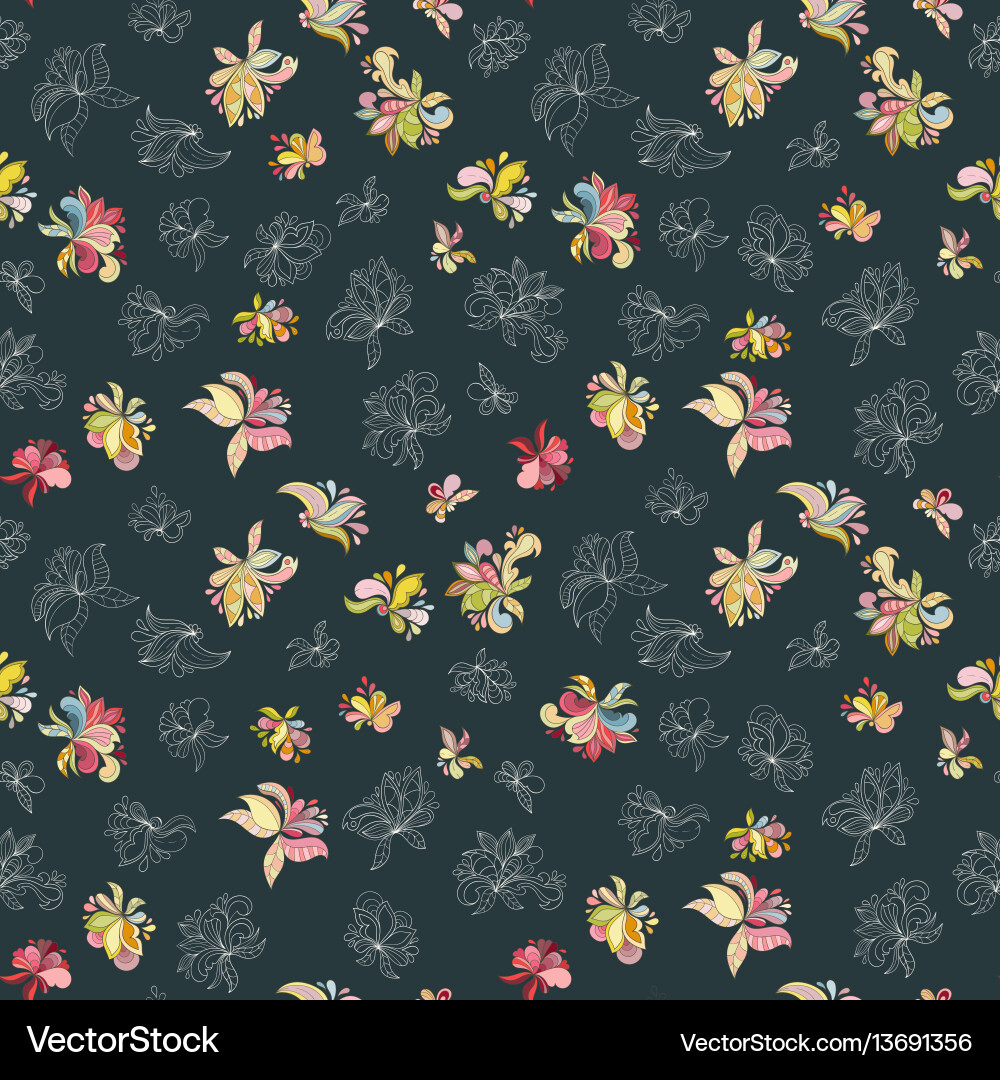 Seamless flower pattern Royalty Free Vector Image